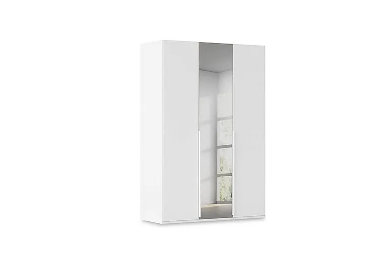 Haven 151cm 3 Door Hinged Wardrobe with 2 Décor Doors and 1 Mirror Door - Alpine White
