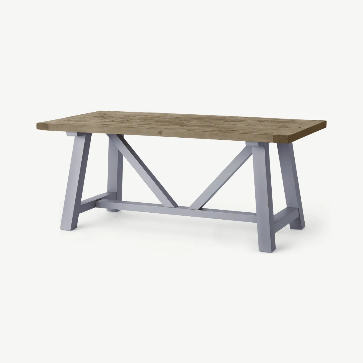 Iona 8 Seat Large Dining Table, Solid Pine and Pebble Grey