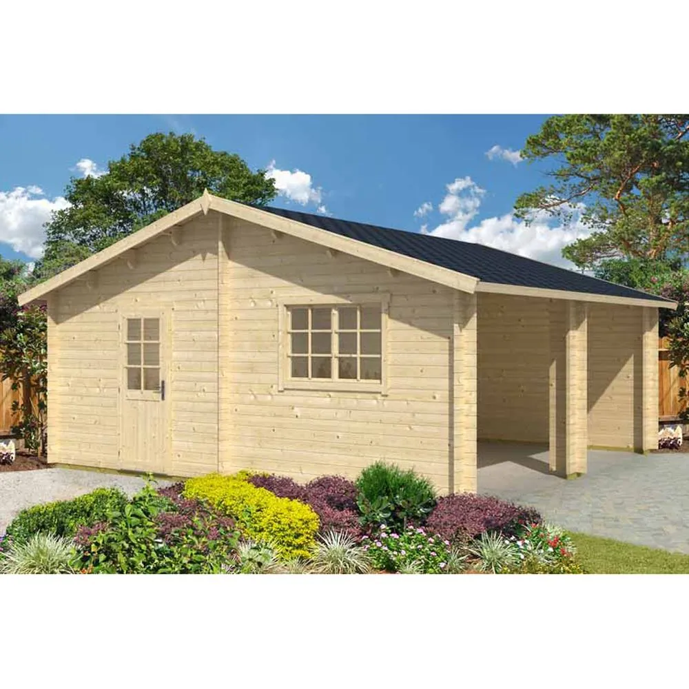 Lasita Maja Ltd Falkland-Log Cabin, Garden Room, Home Office - L635xW628.6xH313.5 cm in Light Tan