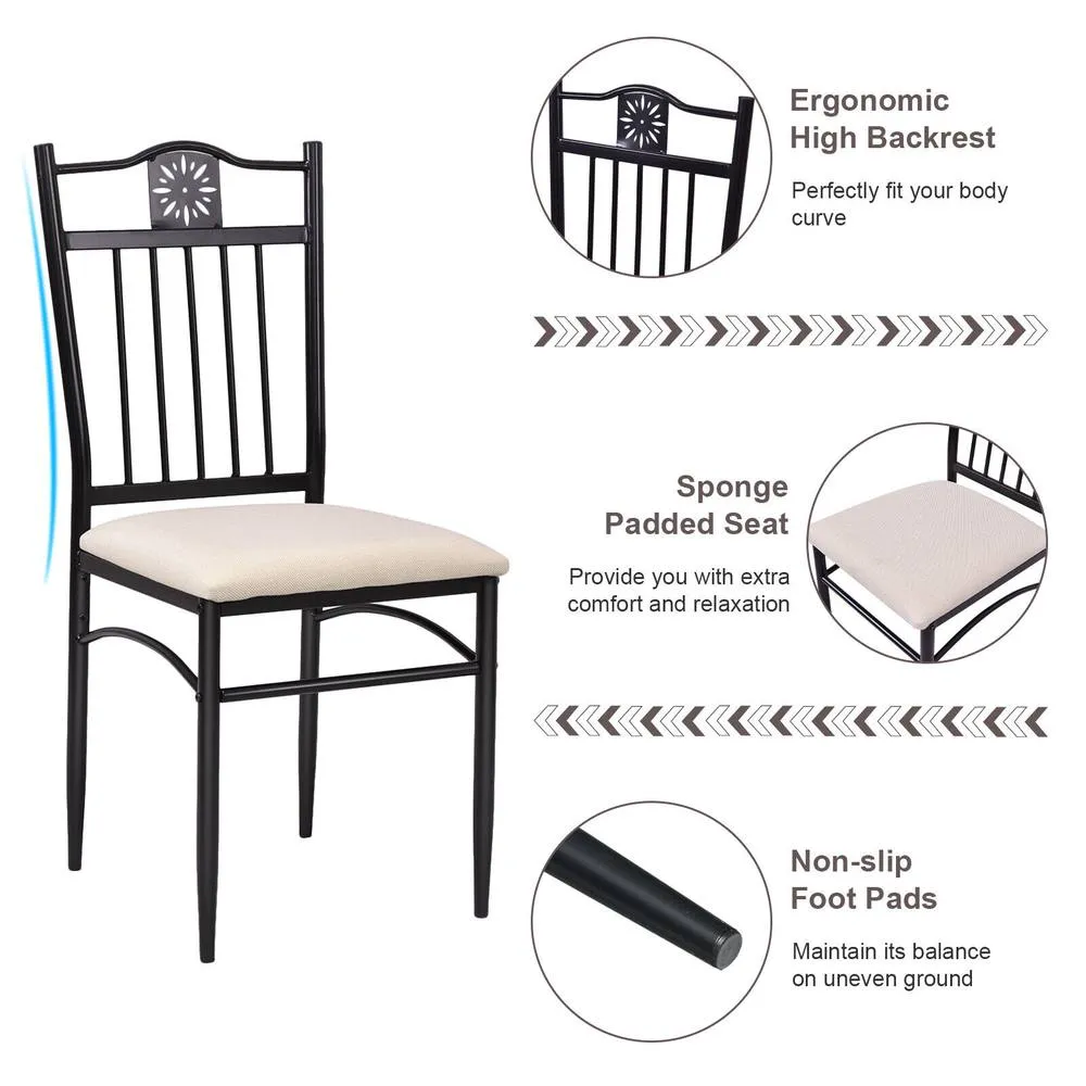 Costway 5 Pieces Dining Table Chairs Set for 4 Person in Dark Brown 5