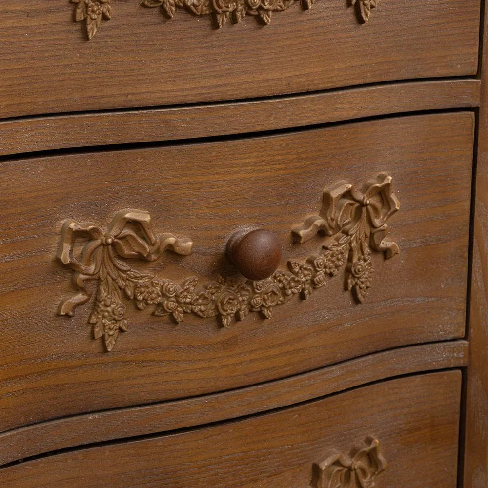 Melody Maison Chest of 7 Drawers & Pair of Bedside Tables - Pays Du Bois Range in Brown 5