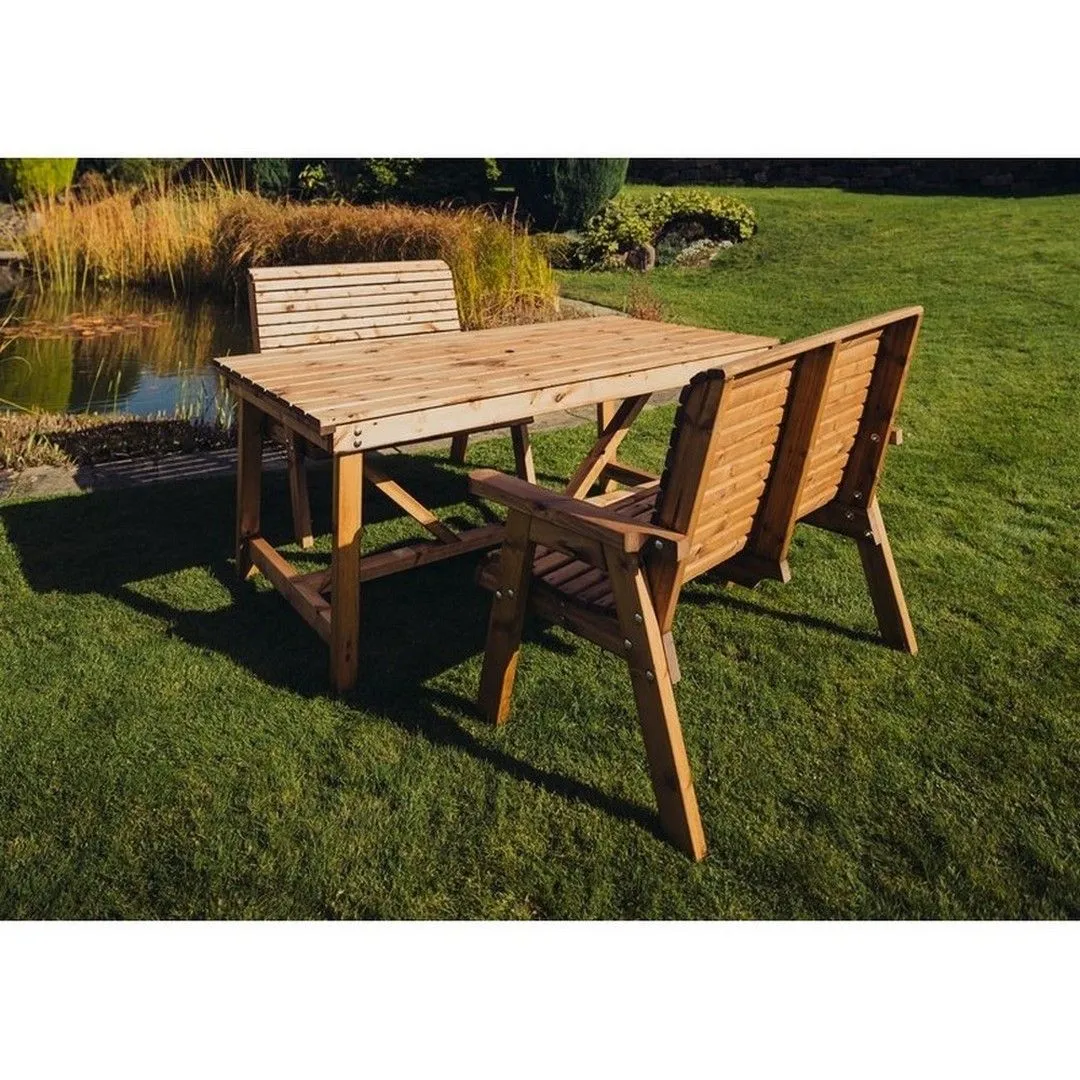 Churnet Valley Garden Furniture Ltd Valley Table Set - L99cm - Min Assembly Required - Set of Cushions Inc in Brown