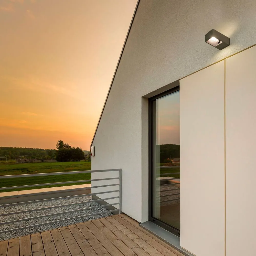 Netlighting Grow Outdoor Down Wall Lamp Cement Tinted IP65 in Grey 2