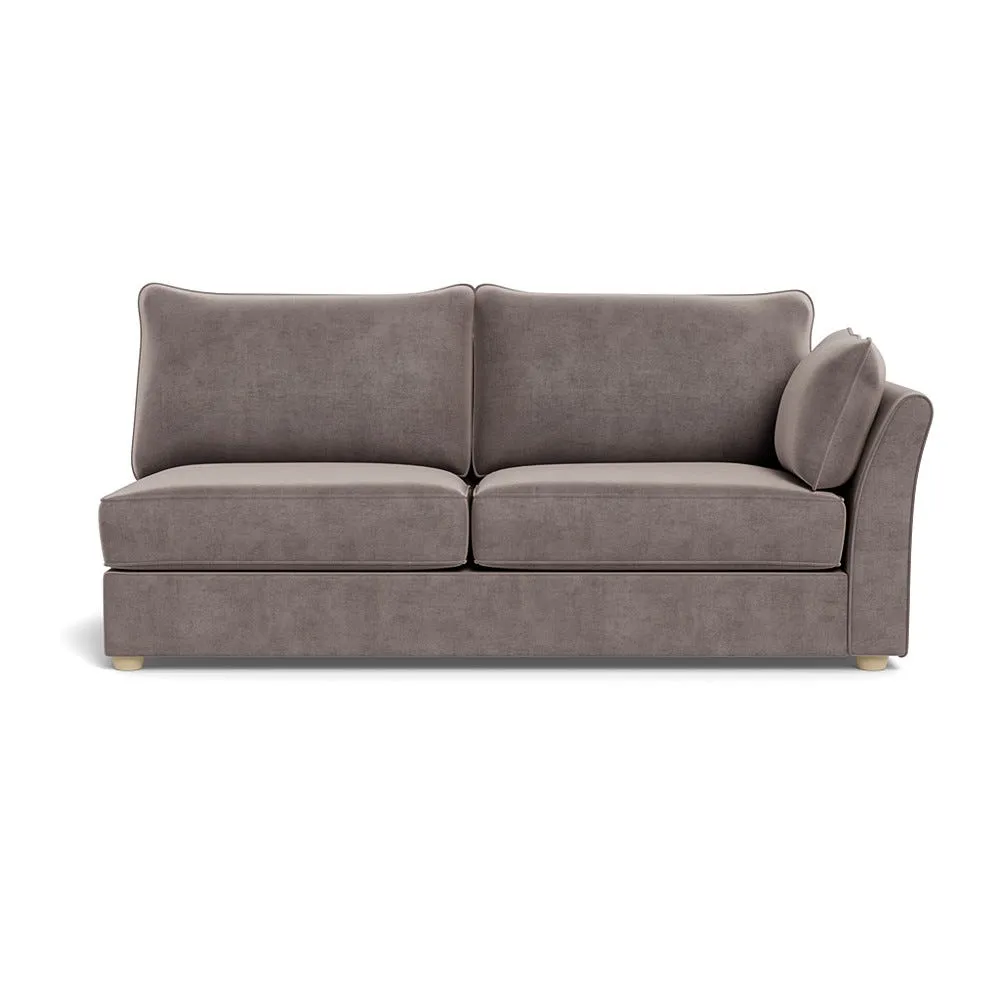 Heal's Tailor Large Right Hand Facing Corner Unit Smart Luxe Velvet Mushroom Natural Feet 1