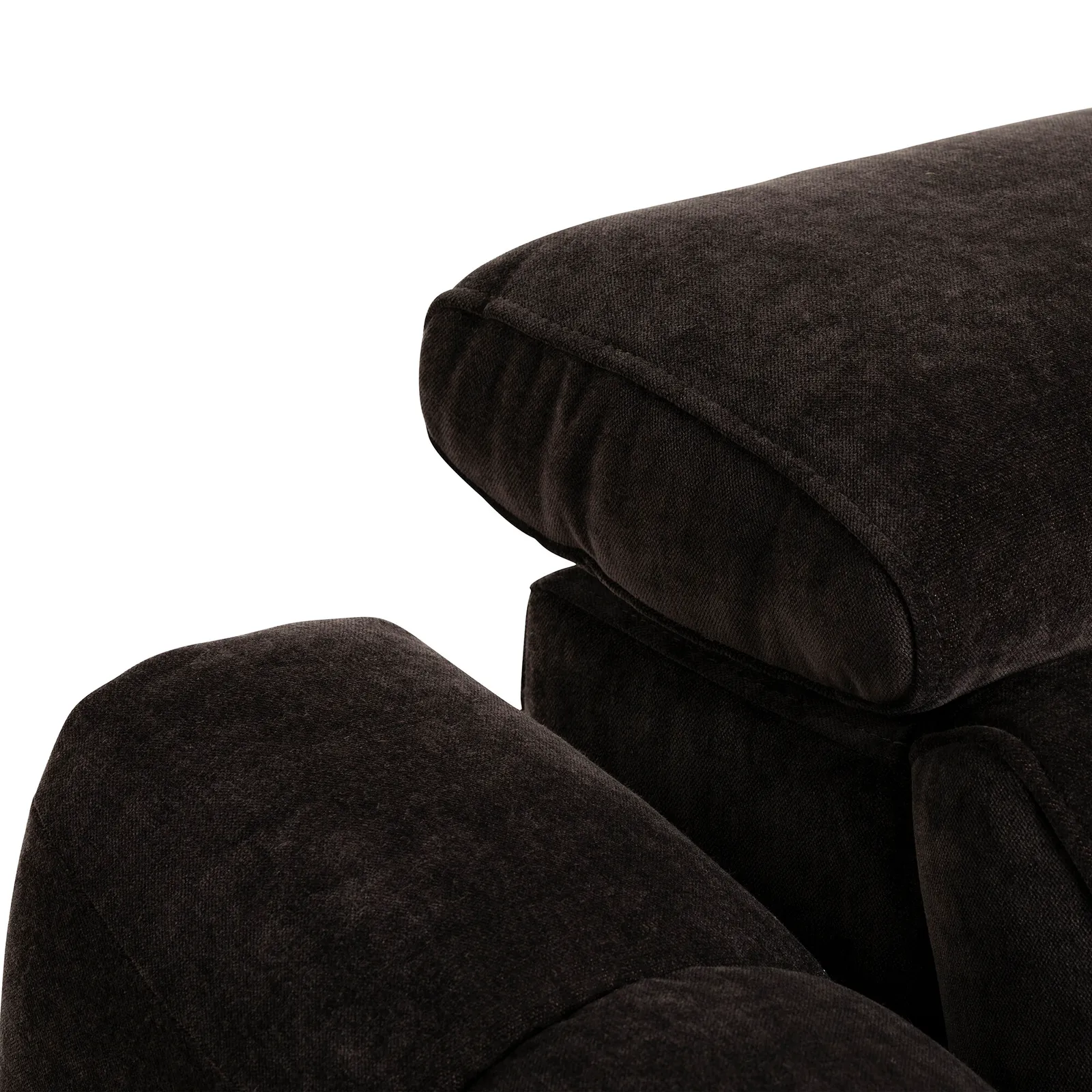 Montgomery 2 Power Seater & Headrest Recliner Sofa, Brown Fabric | Barker & Stonehouse 4