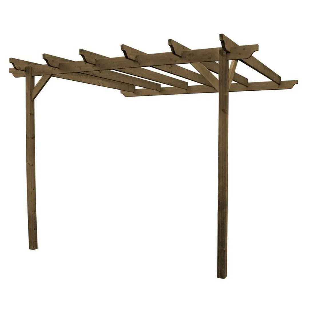 Rutland County Garden Furniture Ltd Wall Mounted Garden Pergola, Wood, L180 x W180 x H270 cm - Light Green in Brown
