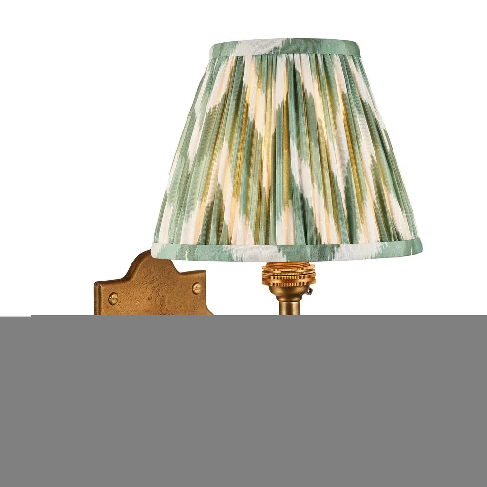 Netlighting Anvil Angle & Zigzag 16cm Wall Lamp Antique Brass Cotswold Green in Gold