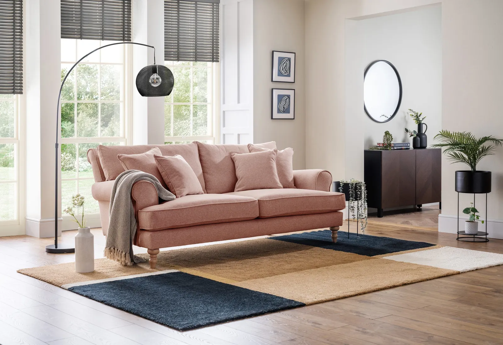 The Great Sofa Company Margot Medium Sofa Faro Coral in Pink