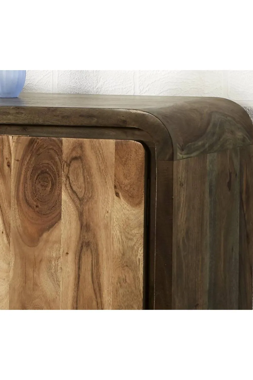 IH Design Auckley Metal & Wood Medium TV Unit with 2 Drawers in Brown 3