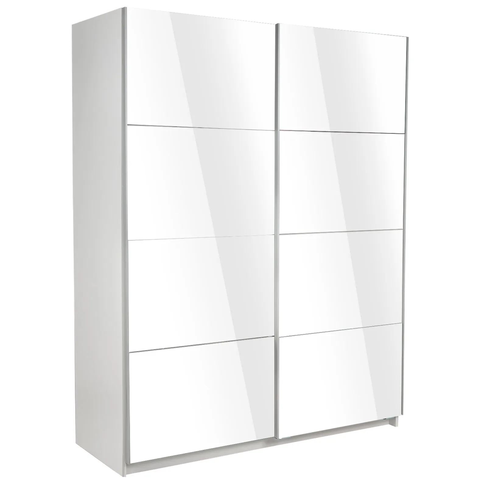 Ellum White High Gloss Sliding Wardrobe White