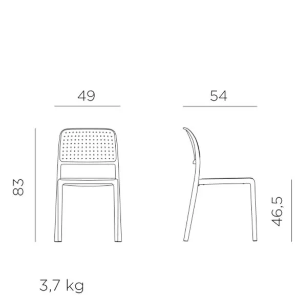 White Set of 2 Nardi Bistro Chairs 2