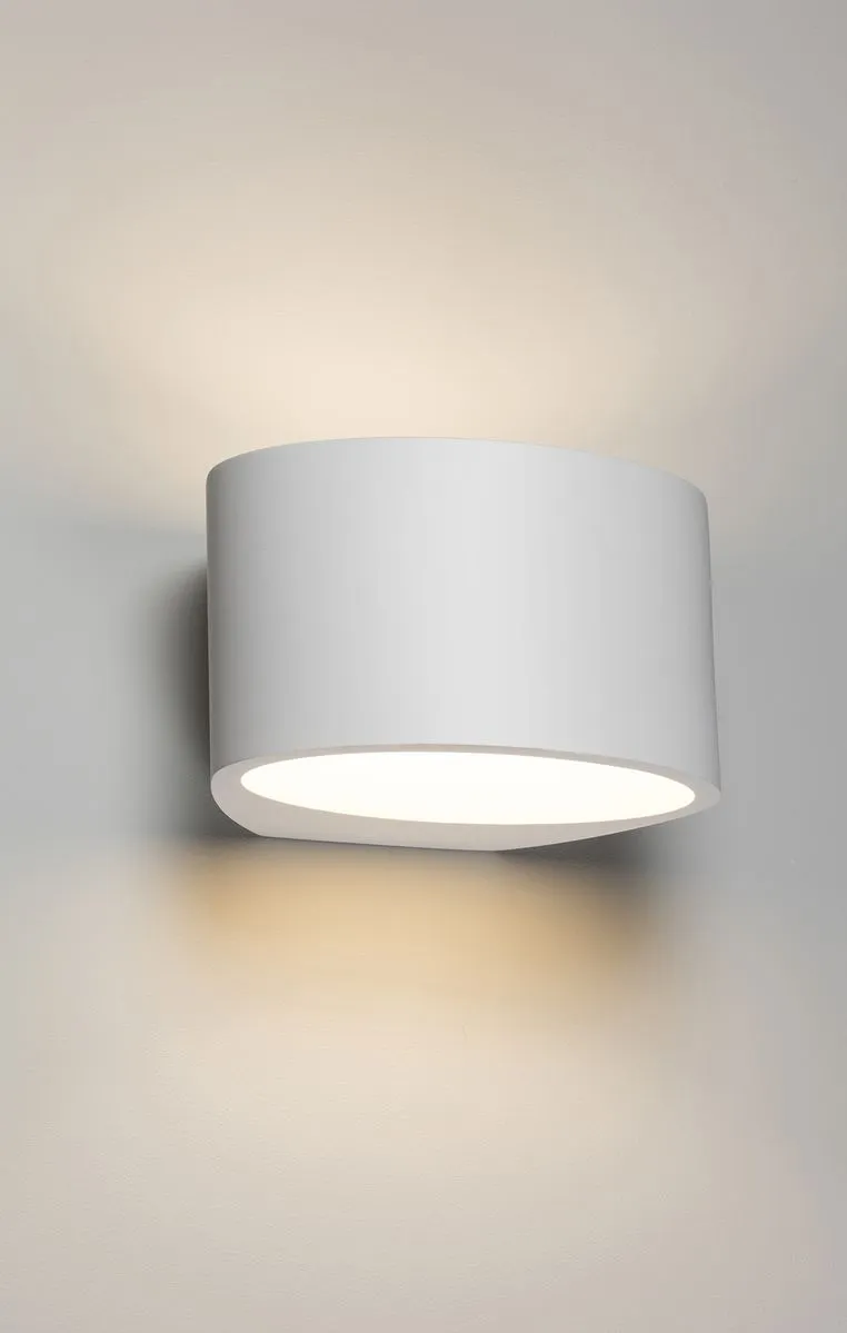 Netlighting G9 Curved Up & Down Plaster Wall Light 200mm 230V IP20 40W in White