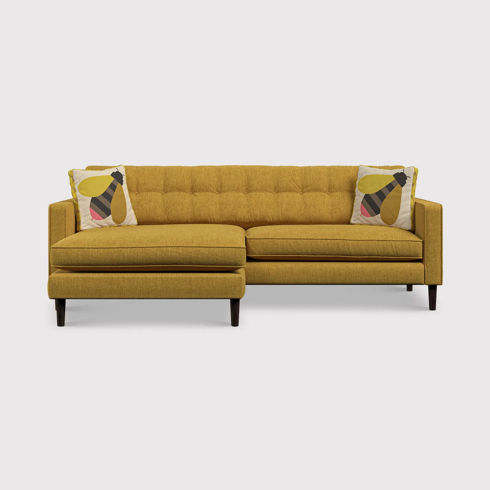 Orla Kiely Ebben Chaise Corner Sofa, Yellow Fabric | Barker & Stonehouse 1