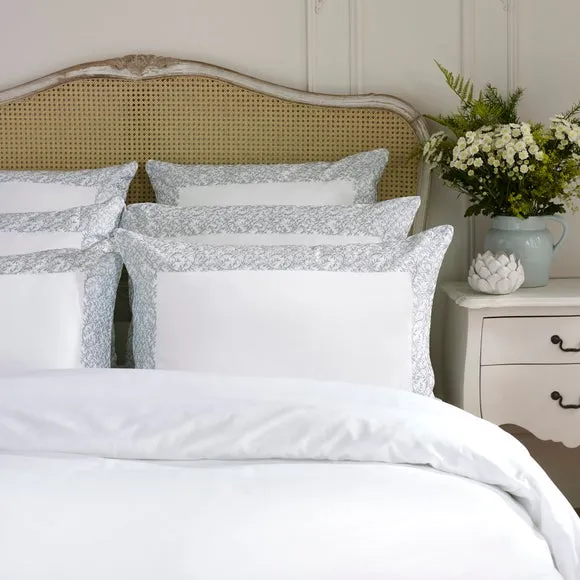 Dorma Elmley Embroidered 100% Cotton Sateen Duvet Cover & Pillowcase Set 2