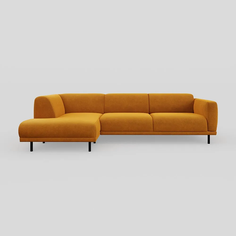 Heal's Harri 3 Str Chaise Sofa LHF Smart Luxe Velvet Cognac 1
