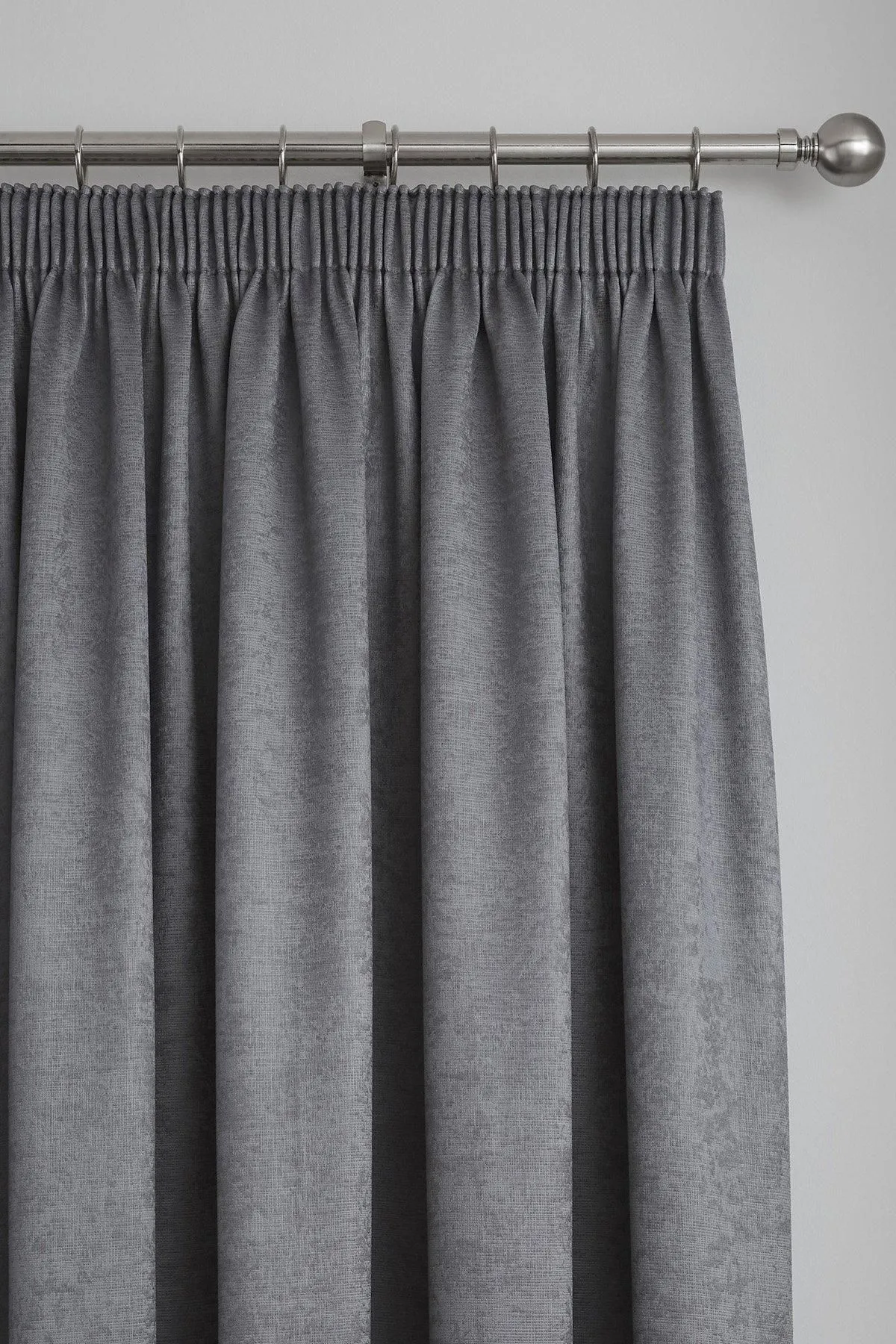 Fusion 'Galaxy' Pair of Light Reducing Thermal Effect Pencil Pleat Curtains in Charcoal 2
