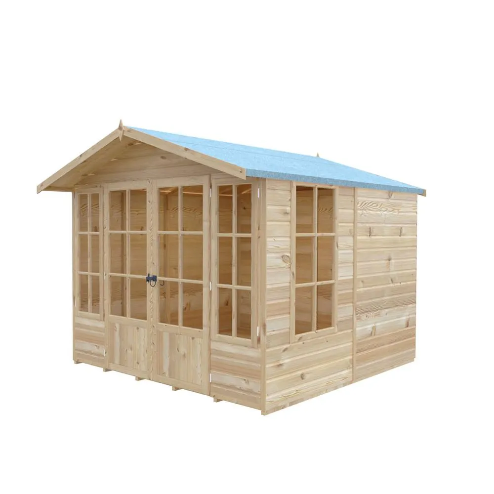 Shires Delmora 8 x 8 Shiplap Summerhouse - Wood - L244.1 x W245.6 x H217.4 cm in Light Brown 2