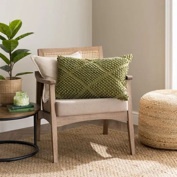 Bobble Diamond Dyed Jersey Rectangle Cushion