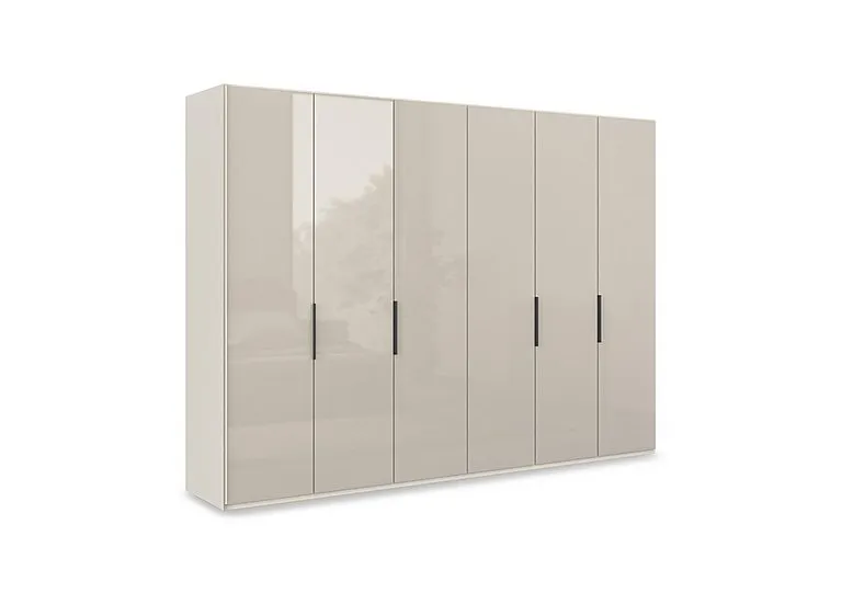Amara 300cm 6 Door Hinged Wardrobe with Glass Doors