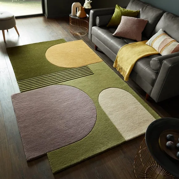Lozenge Abstract Shaped Wool Rug 1