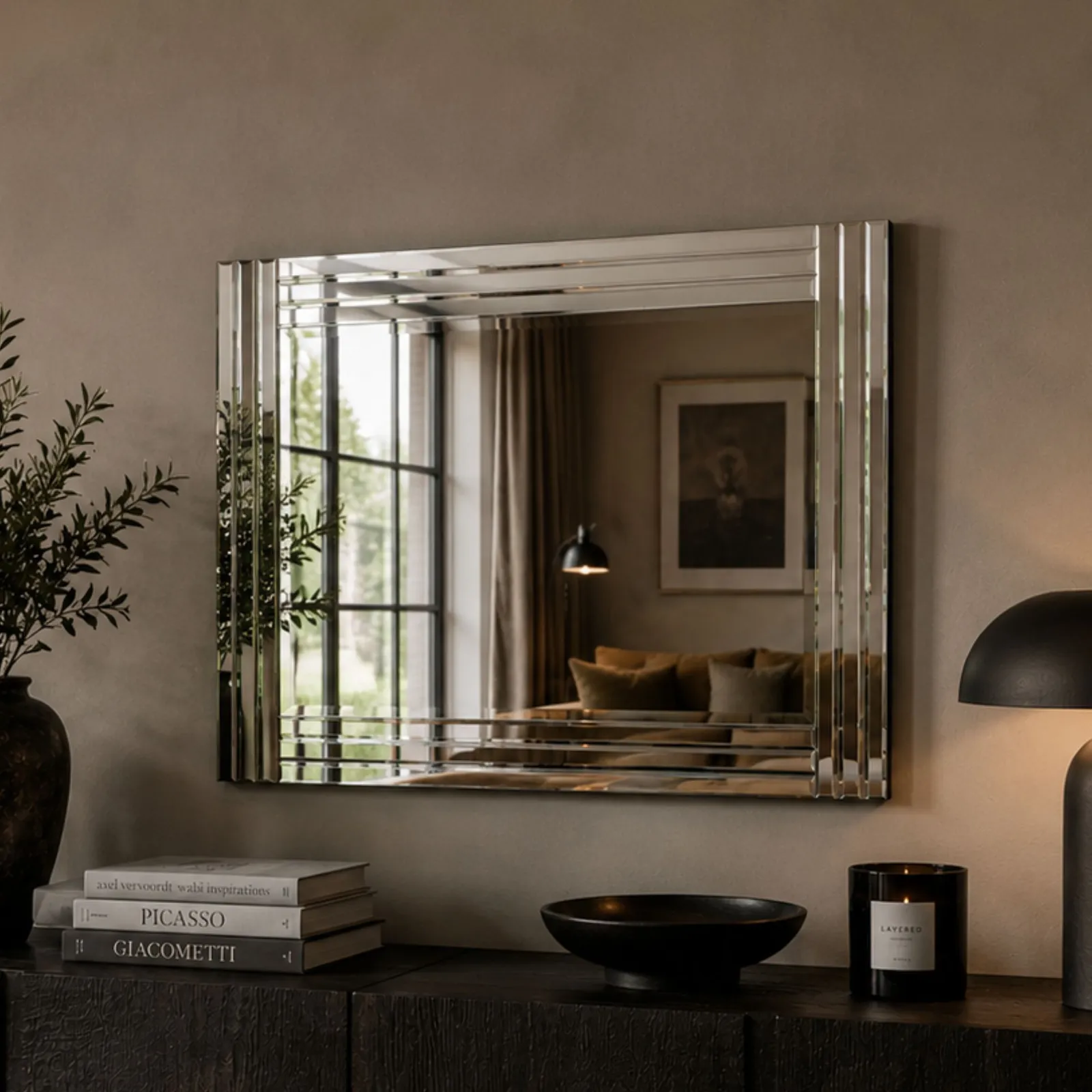 Yearn Mirrors Triple Surround Wall Mirror 90x60cm in Clear 2