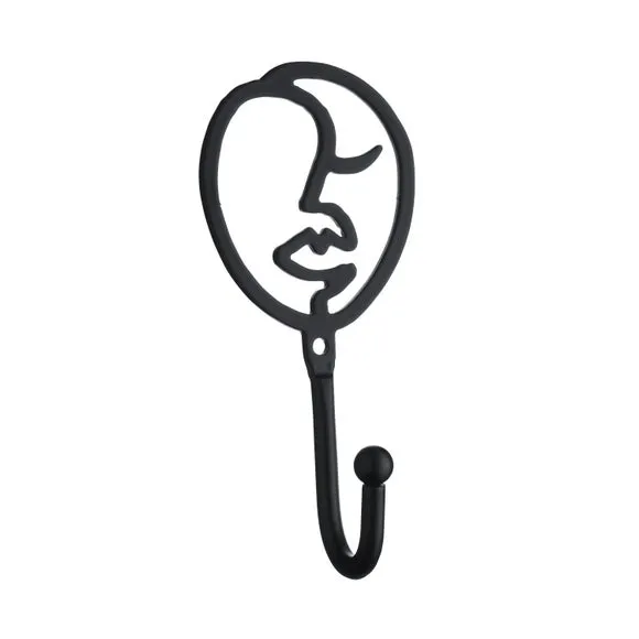 Mix and Match Faces Matte Black Curtain Tieback Hooks