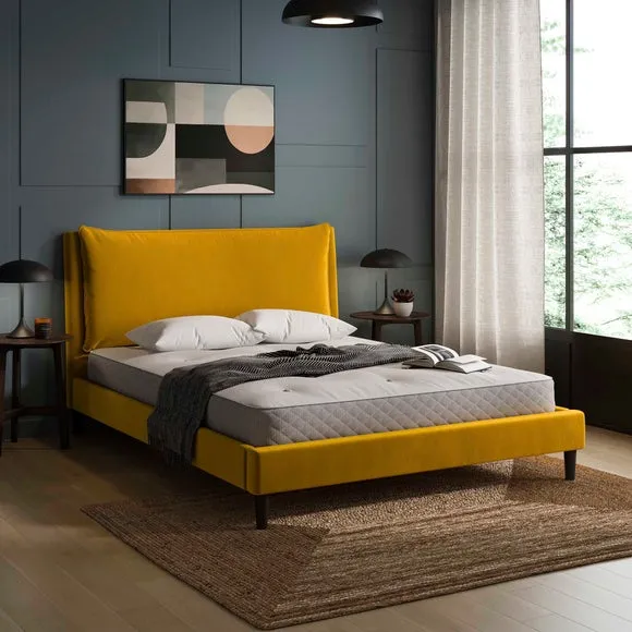 Skylar Velvet Pillow Back Bed Frame 1