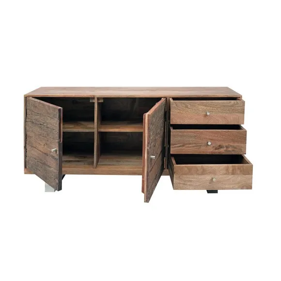 Indus Valley Railway Sleeper 2 Door 3 Drawer Sideboard 3