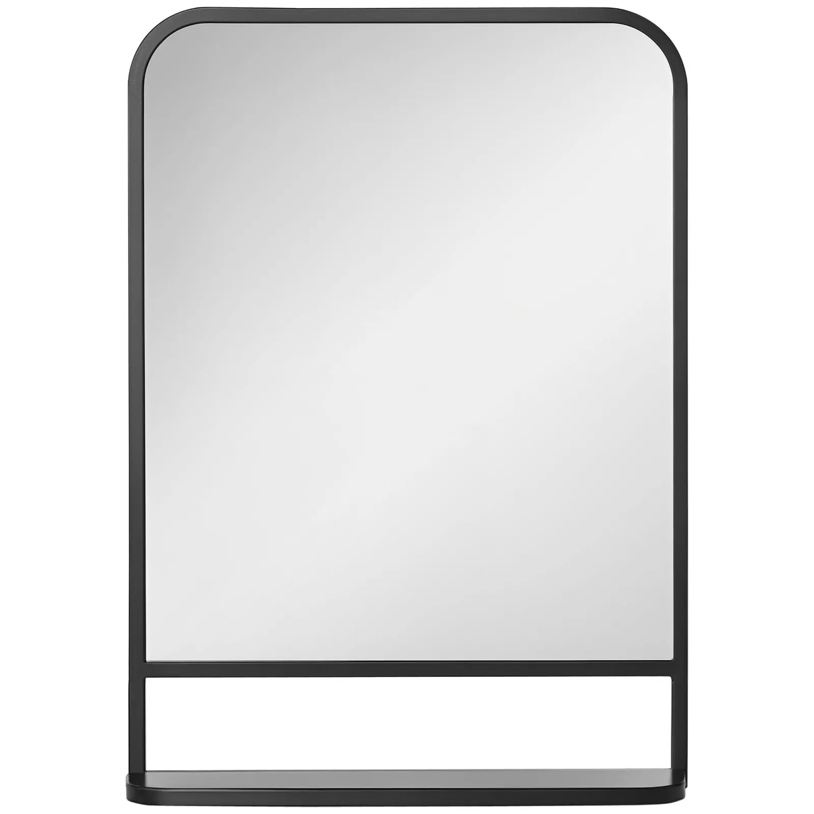 HOMCOM Square Wall Mirror with Shelf, 70x50 cm Modern Mirrors for Living Room, Bedroom in Black 2