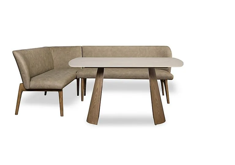 Sansa Rectangular Fixed Dining Table and Faux Leather Left Hand Facing Corner Bench - In Time for Christmas
