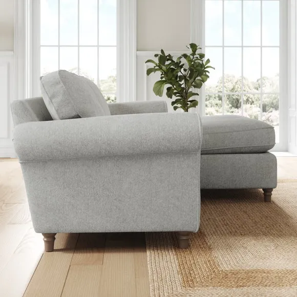 Flori Soft Chenille Corner Chaise Sofa 2