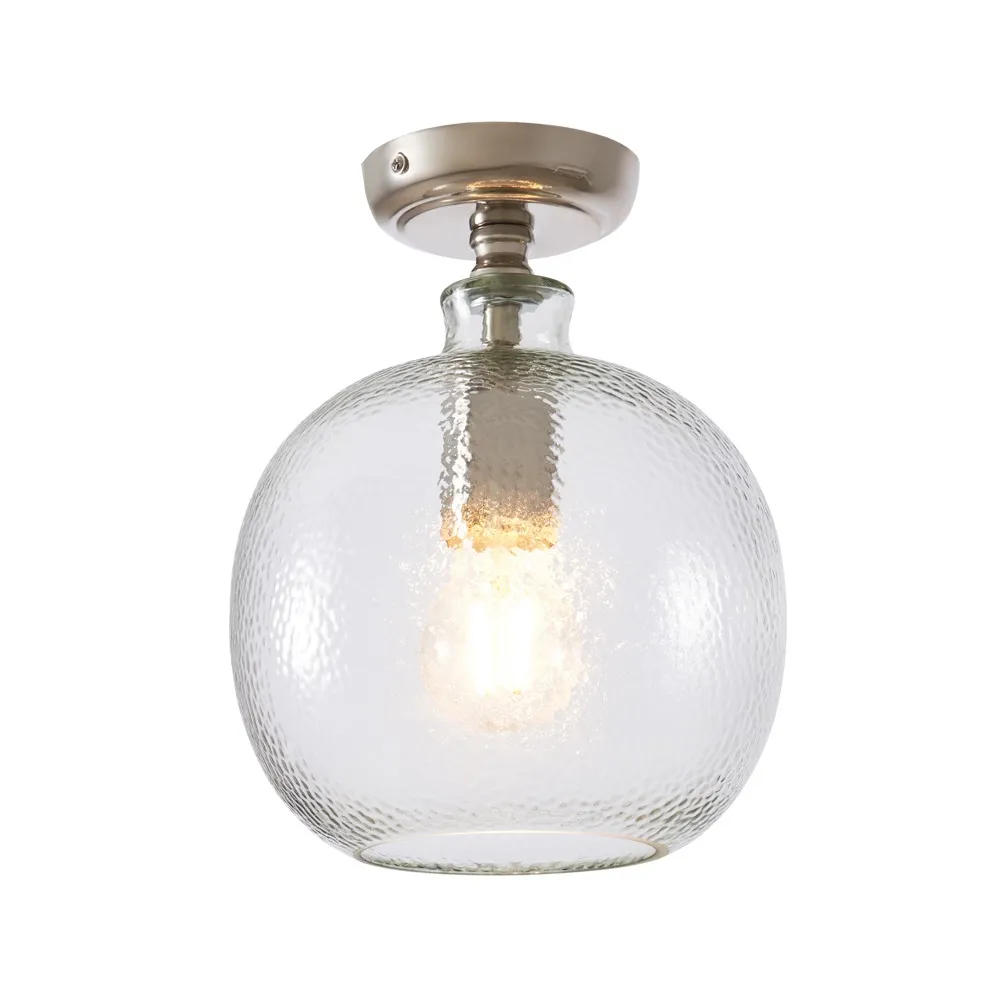 Alfie Bobble Glass Flush Ceiling Light, Clear