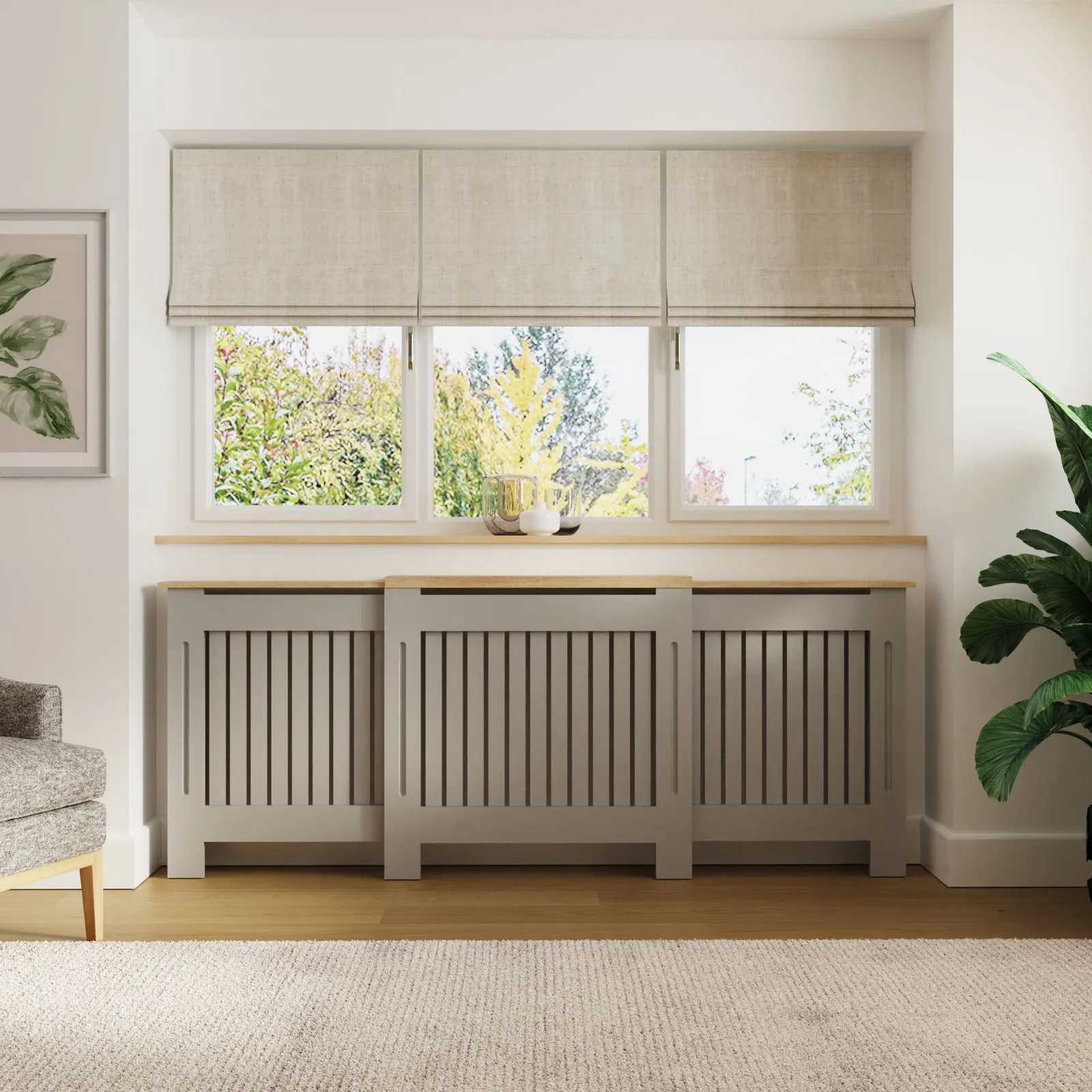 GFW Longslow Adjustable Radiator Cover in Grey