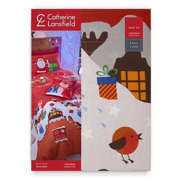 Catherine Lansfield Santas Christmas Presents Duvet Cover and Pillowcase Set 6