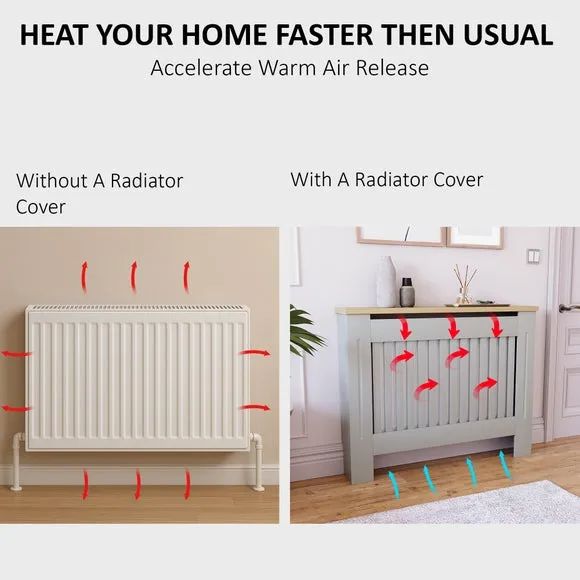 Return - Vida Designs Chelsea Adjustable Radiator Cover, White 6