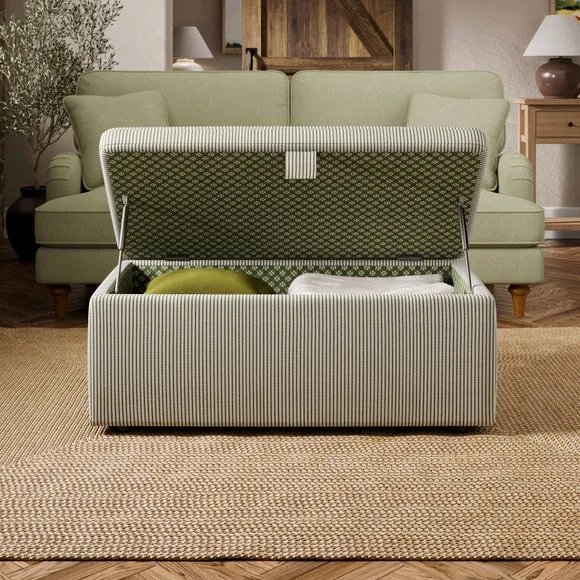 Box Chest Tiny Stripe Storage Footstool 2