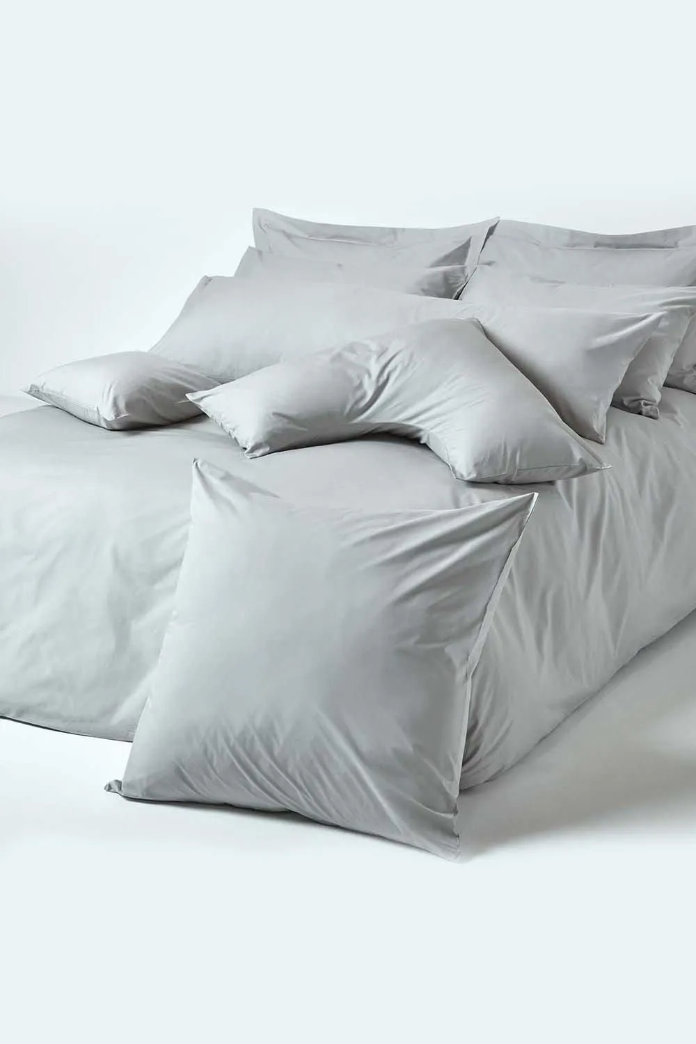 Homescapes Egyptian Cotton Housewife Pillowcase 200 TC, Standard Size in Silver 5