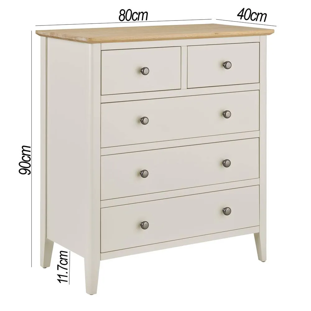 Statement Furniture Pembroke 2 over 3 Chest of Drawers in Cream 3