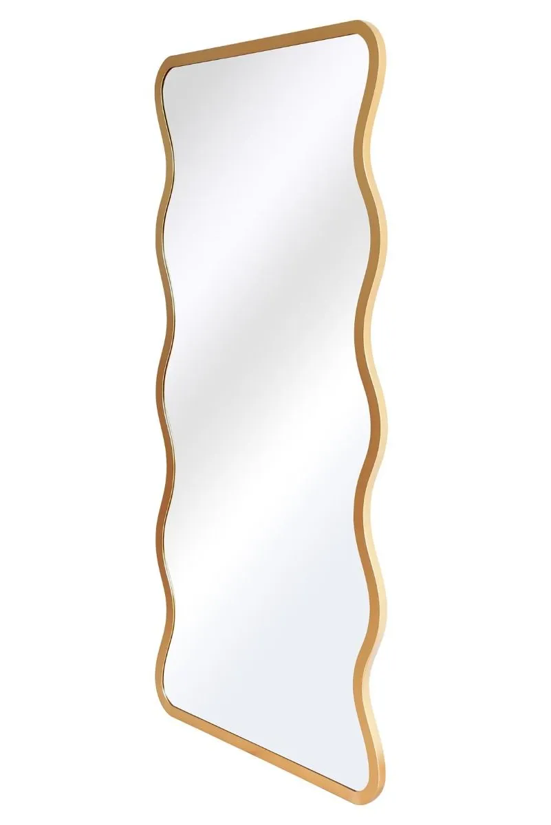 MirrorOutlet Gold Metal Rectangular Wavy Framed Garden Wall Mirror (170CM X 80CM) 6