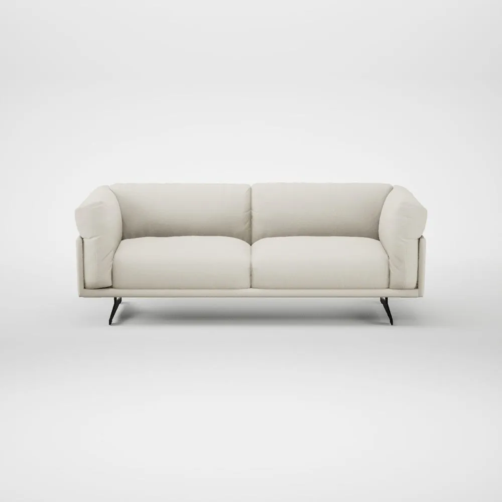 Heal's Novara 3 Seater Sofa Chunky Boucle Ecru Black Feet 1