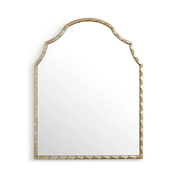 Gold Brushed Effect Arched Wall Mirror 3