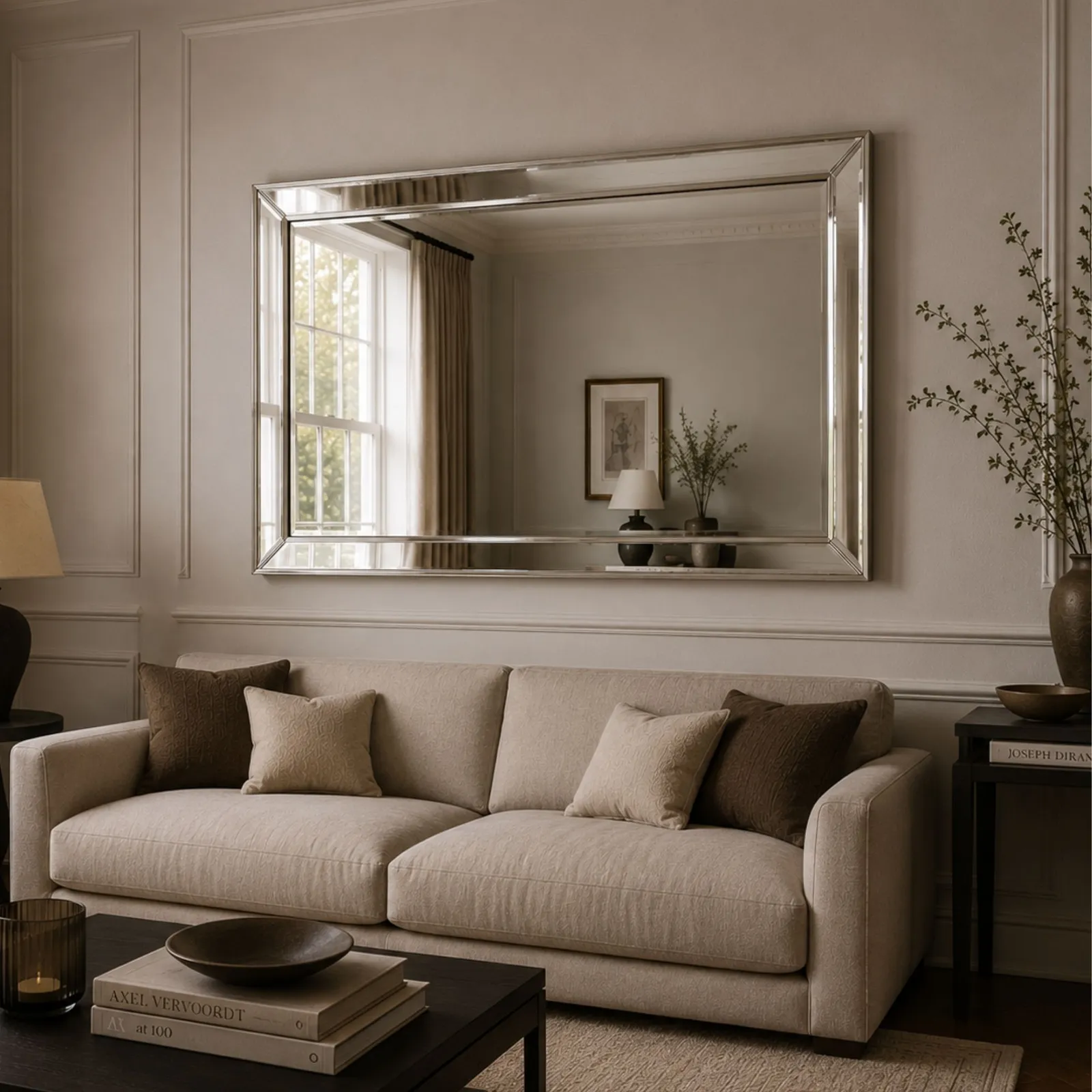 Yearn Mirrors Yearn Angled Full Length Mirror Bevelled Edge, Silver 5