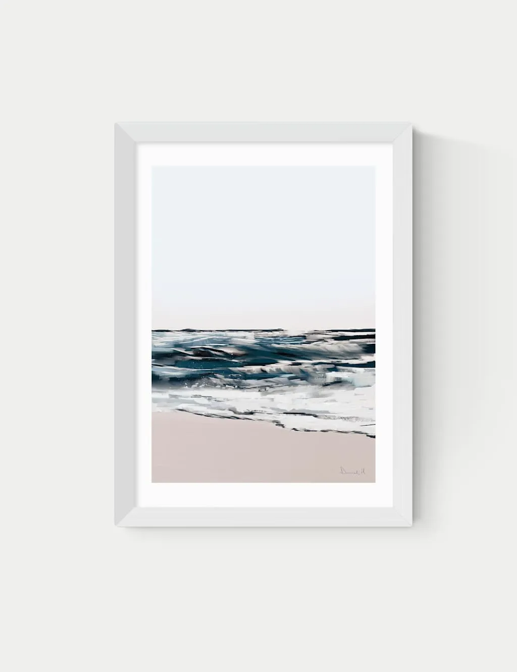 East End Prints Seashore Framed Art Print White