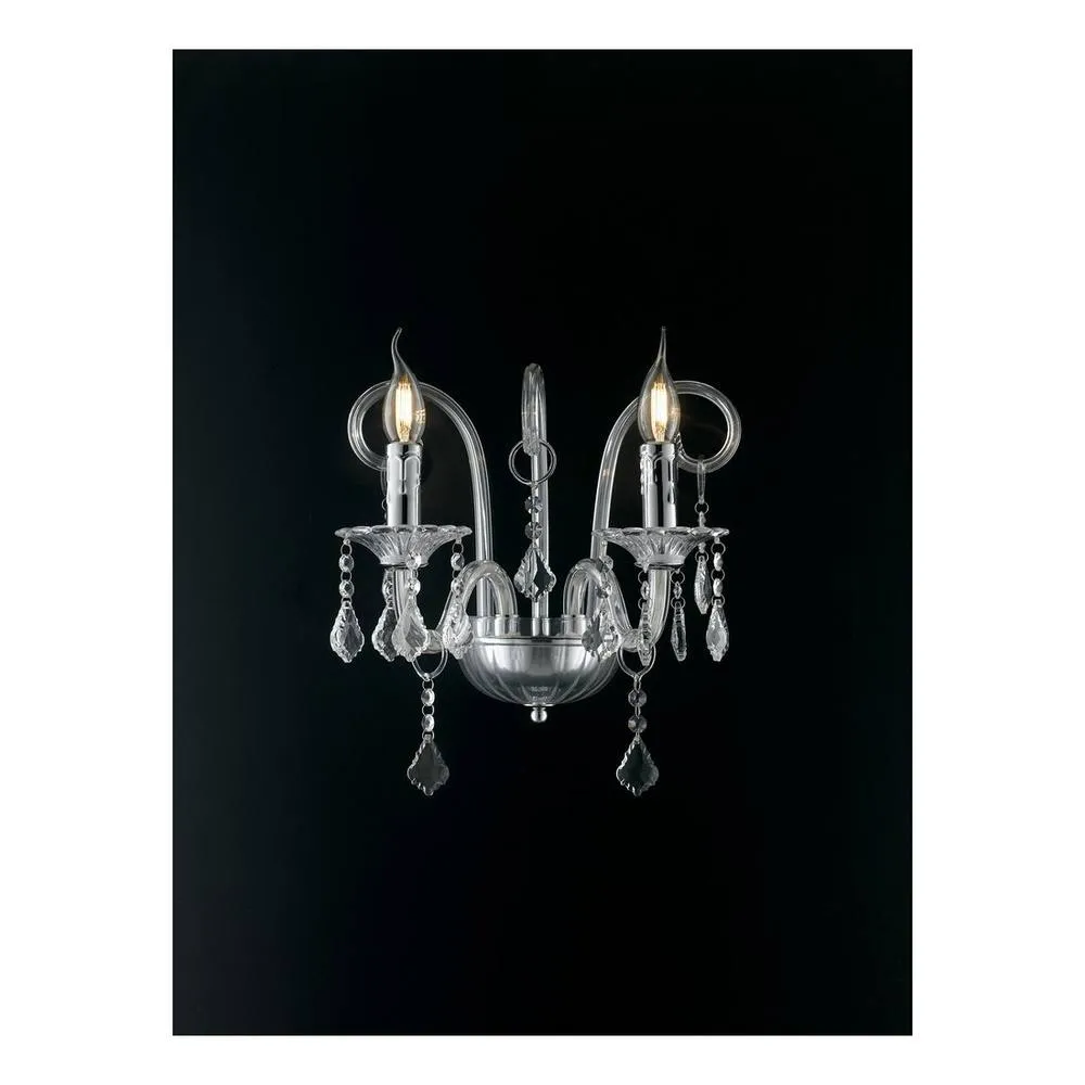 Netlighting Wall Light Chrome Crystal 32x30x22cm in Silver