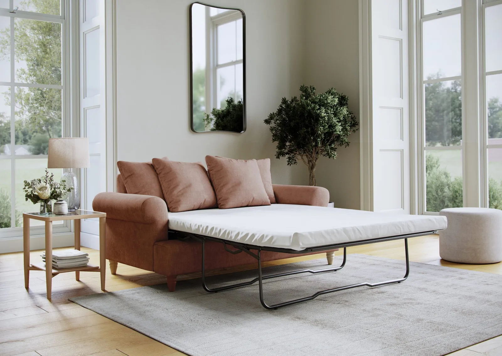 The Great Sofa Company Beatrice Sofa Bed Faro Coral in Pink