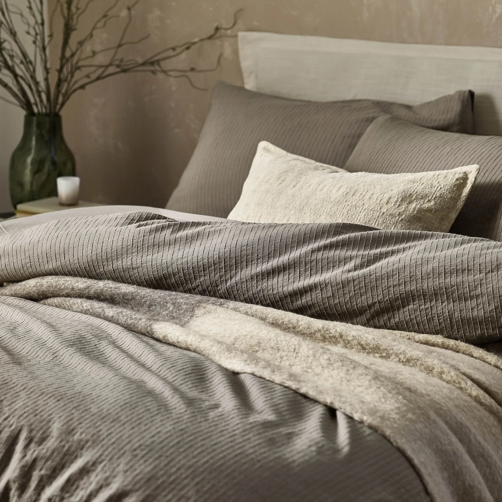 Yard Ramas Textured Jacquard 100% Cotton Cushion in Natural 6