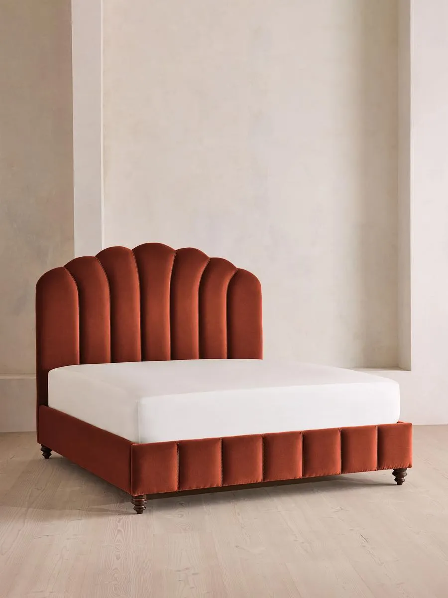Manette Bed, with Twisted Cord, Double, Velvet Rust
