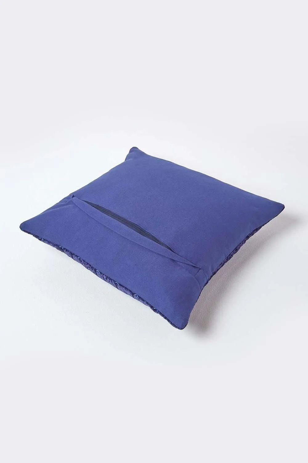 Homescapes Crushed Velvet Cushion Cover in Navy 3
