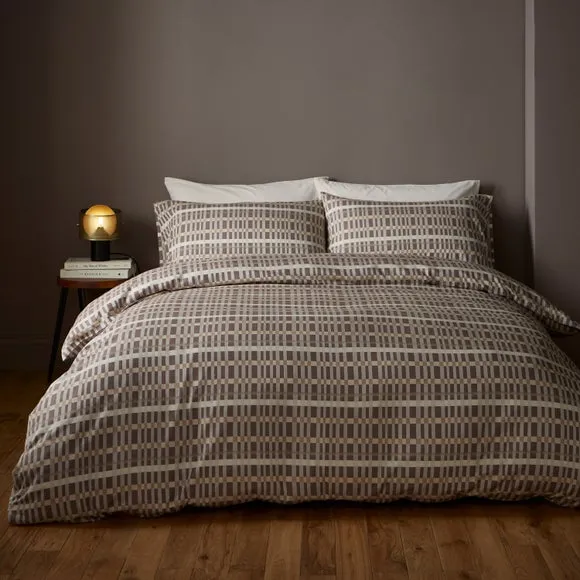 Ash Geometric 100% Cotton Duvet Cover & Pillowcase Set 3