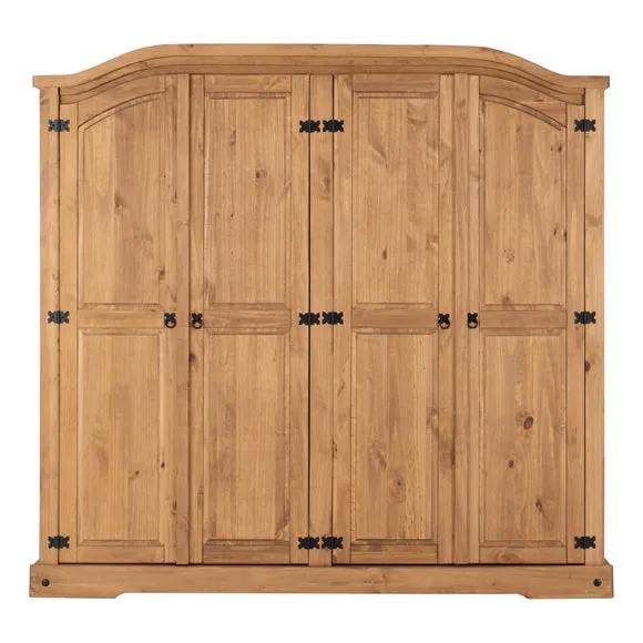 Corona 4 Door Wardrobe, Pine 3
